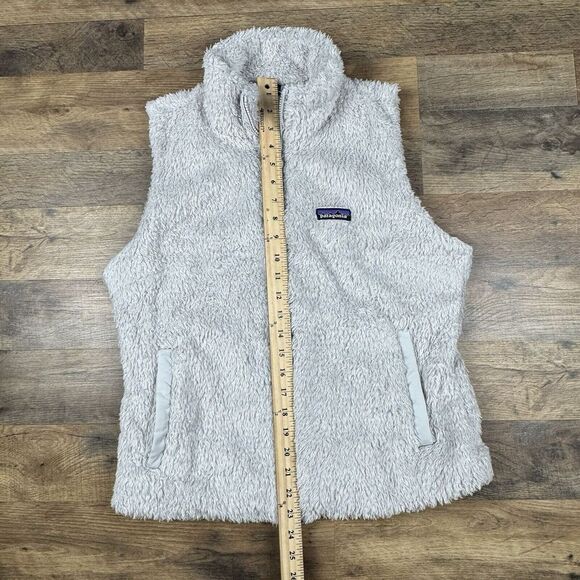 Patagonia Los Gatos Vest Womens L Gray Sherpa Zip Up Fuzzy Teddy Shaggy - Picture 6 of 6